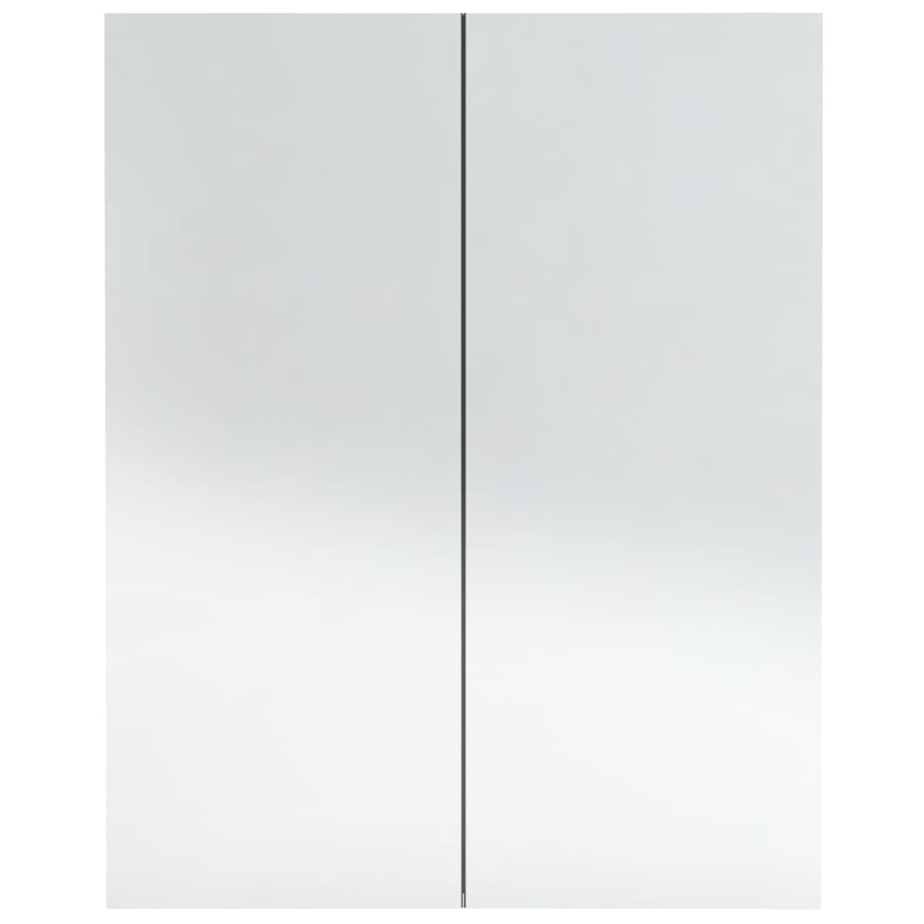 vidaXL Шкаф с огледало за баня, 60x15x75 см, МДФ, бетонно сив