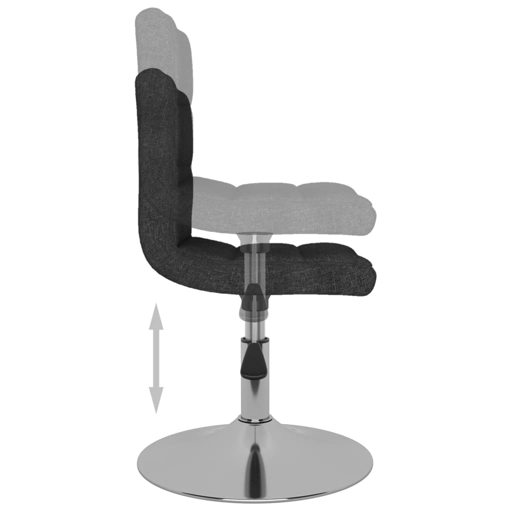 vidaXL Въртящи се трапезни столове, 6 бр, черни, текстил