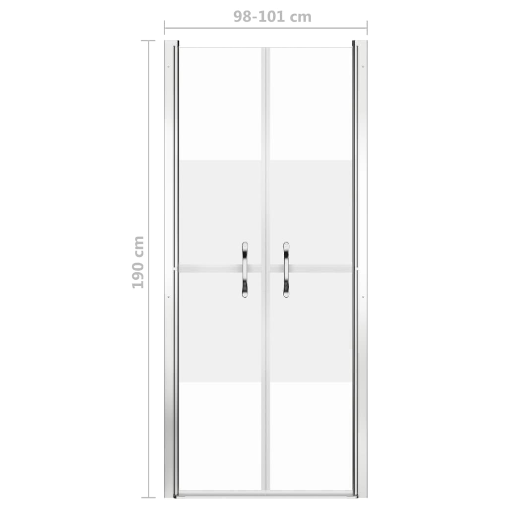 vidaXL Врата за душ, полуматирано ESG стъкло, 101x190 см
