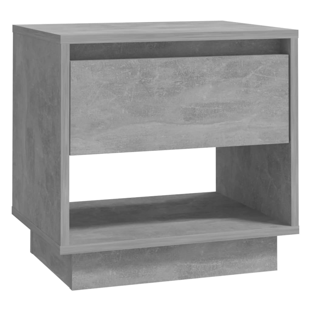 vidaXL Нощно шкафче, бетонно сиво, 45x34x44 см, ПДЧ
