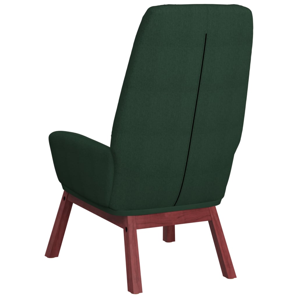 vidaXL Релакс стол, тъмнозелен, текстил