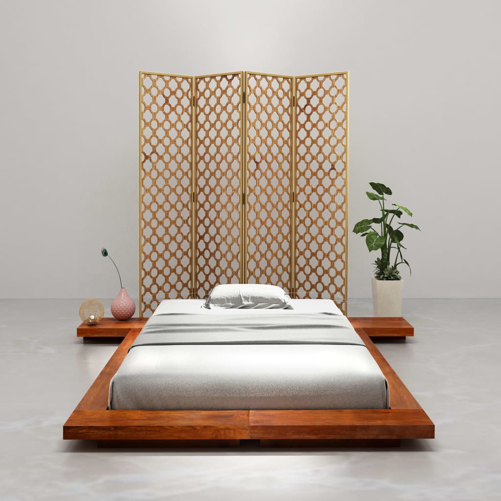 vidaXL Рамка за легло японски футон, акациево дърво масив, 100x200 см