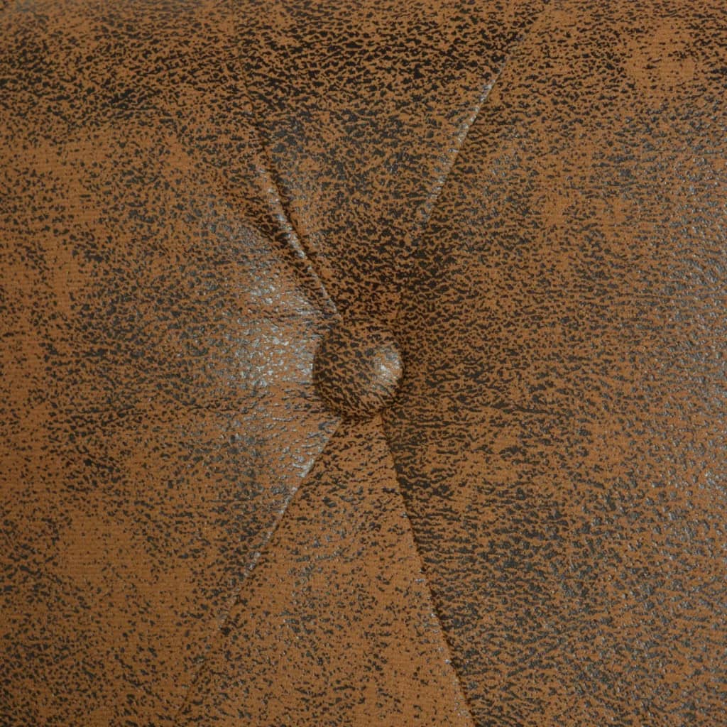 vidaXL Честърфийлд 3-местен диван изкуствена кожа кафяв