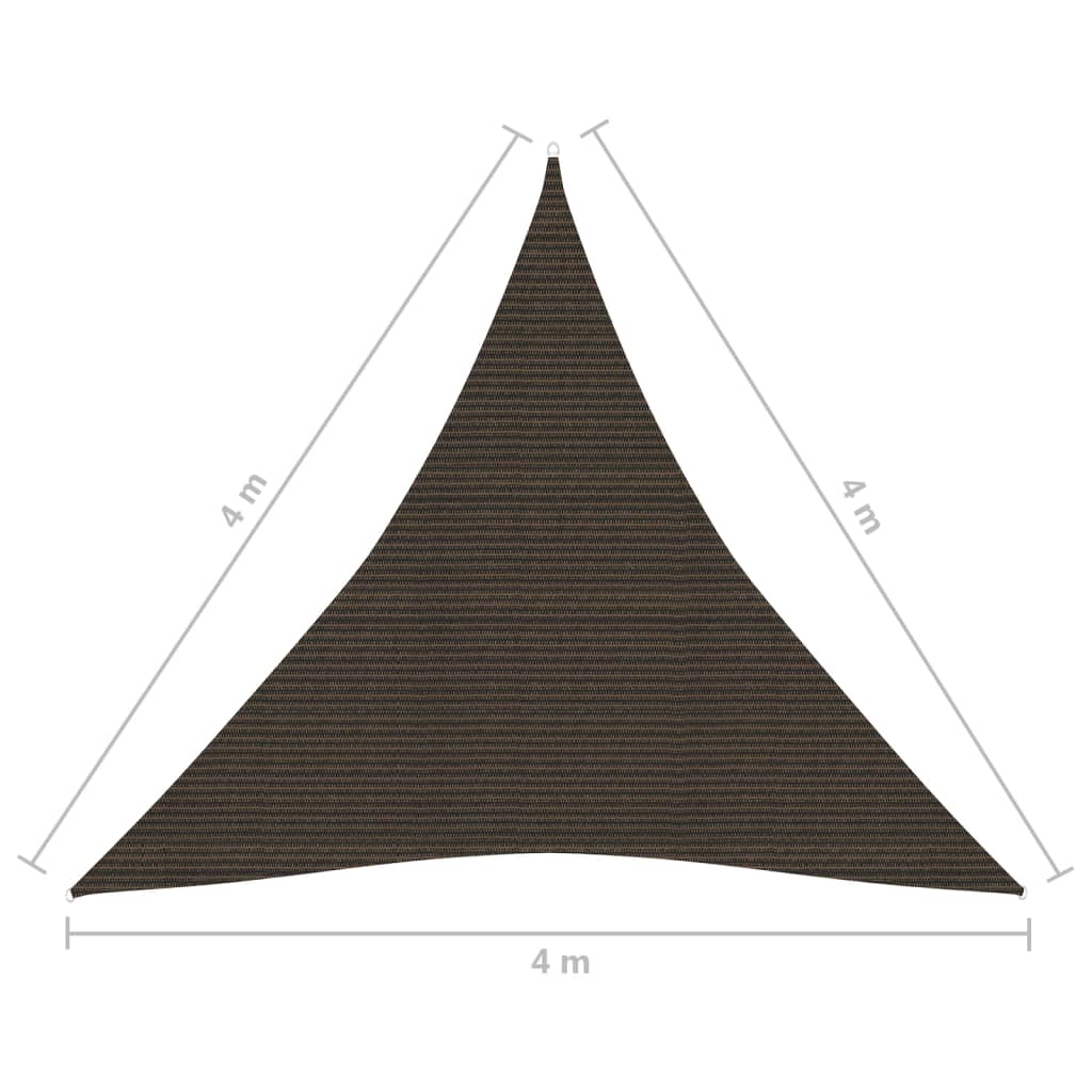 vidaXL Платно-сенник, 160 г/м², кафяво, 4x4x4 м, HDPE