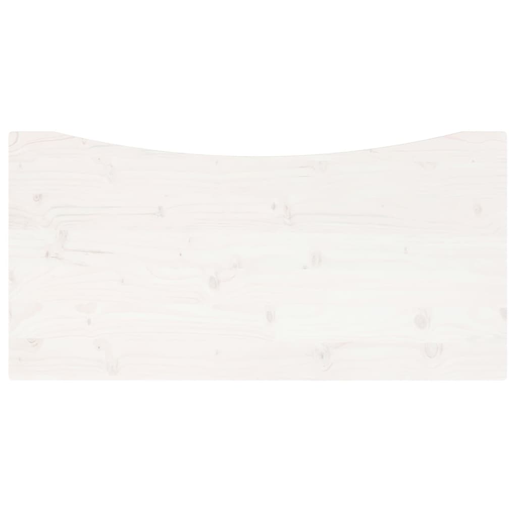 vidaXL Плот за бюро, бял, 100x50x2,5 см, борово дърво масив