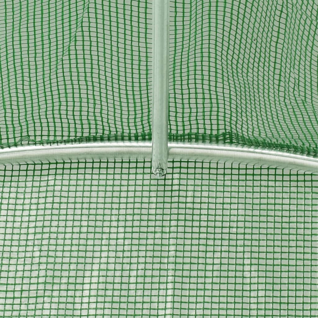 vidaXL Оранжерия със стоманена рамка зелена 8 м² 4x2x2 м