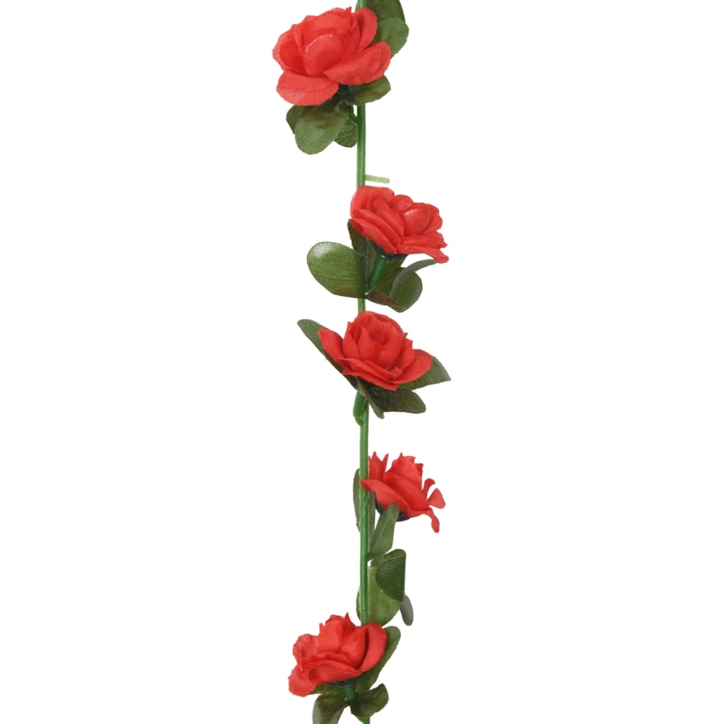 vidaXL Гирлянди от изкуствени цветя 6 бр червени 240 см