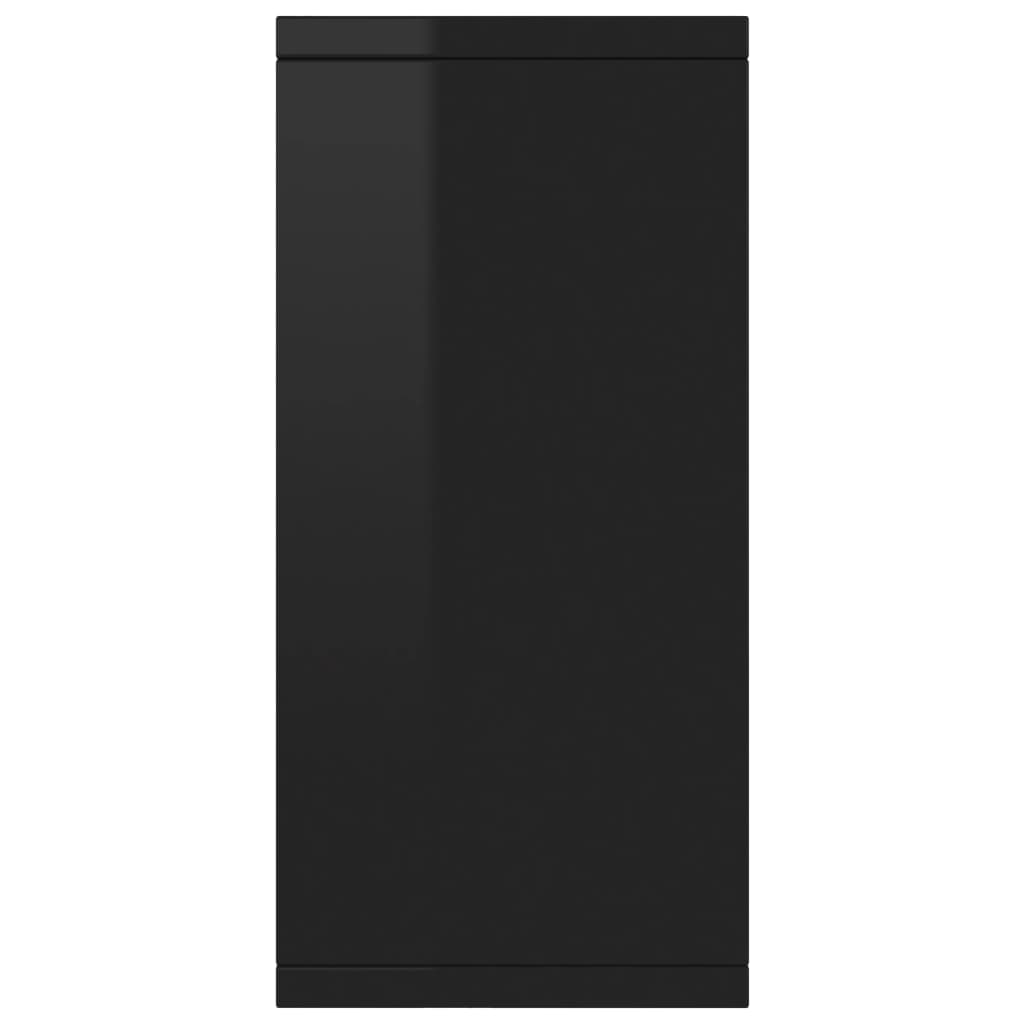 vidaXL Бюфет, черно със силен гланц, 88x30x65 см, ПДЧ