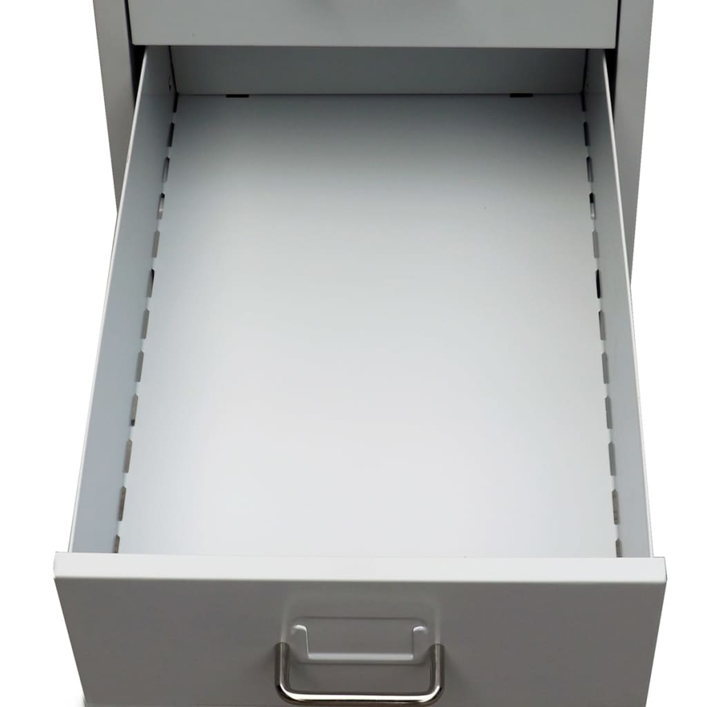 vidaXL Шкаф картотека с 5 чекмеджета, сив, 68,5 см, стомана