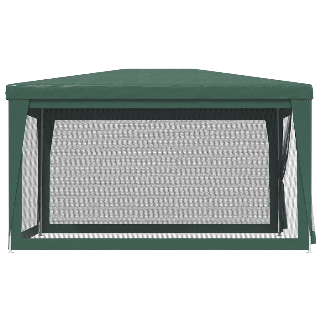 vidaXL Парти палатка с 4 мрежести странични стени зелена 3x4 м HDPE