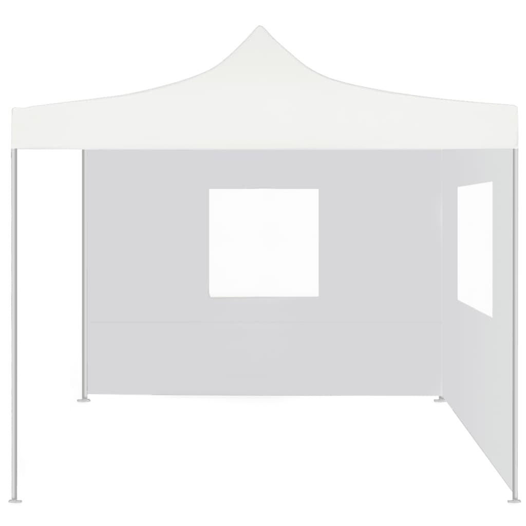 vidaXL Професионална сгъваема парти шатра 2 стени 3x3 м стомана бяла