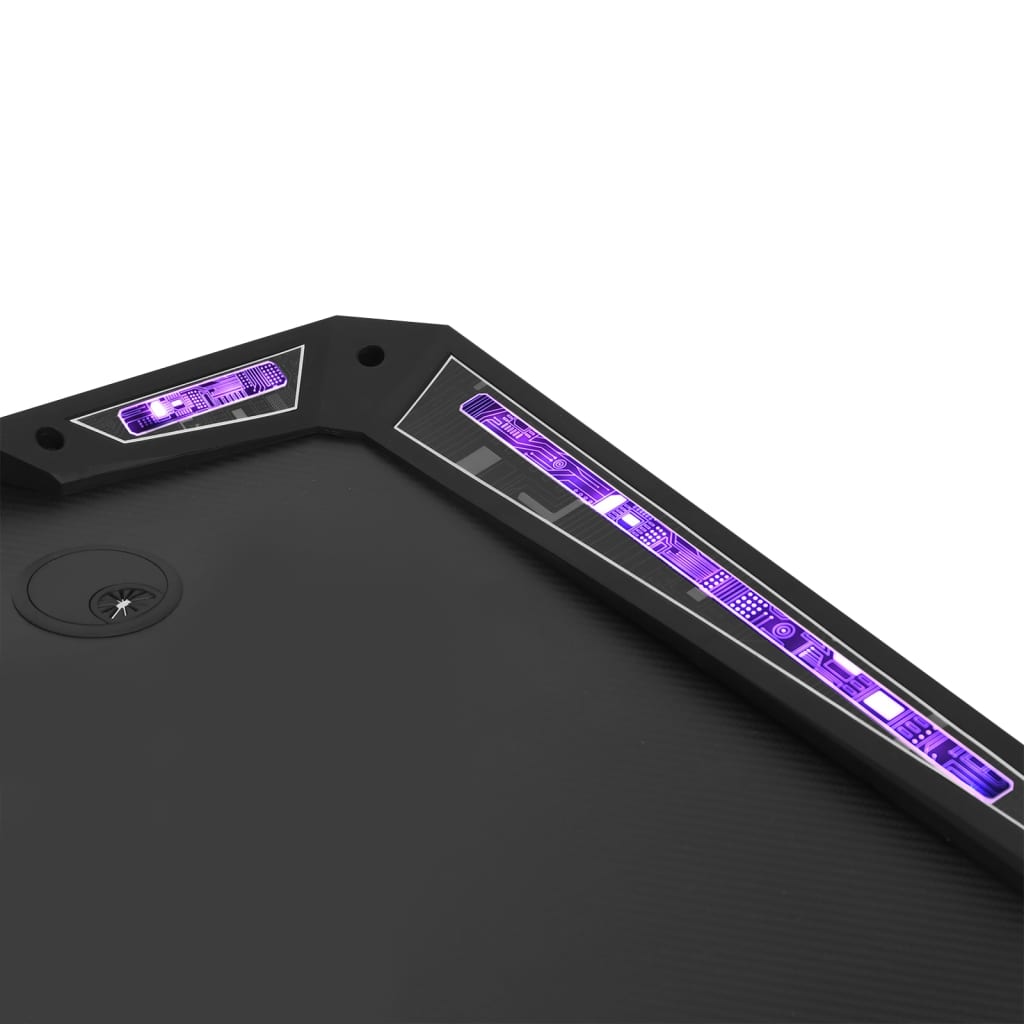 vidaXL Гейминг бюро LED с Y-образна форма, черно, 110x60x75 см