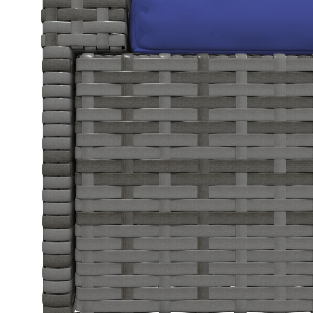 vidaXL 2-местен диван с възглавници, сив, полиратан
