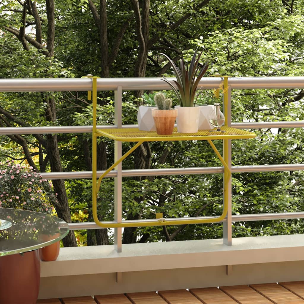 vidaXL Балконска масичка, златиста, 60x40 см, стомана