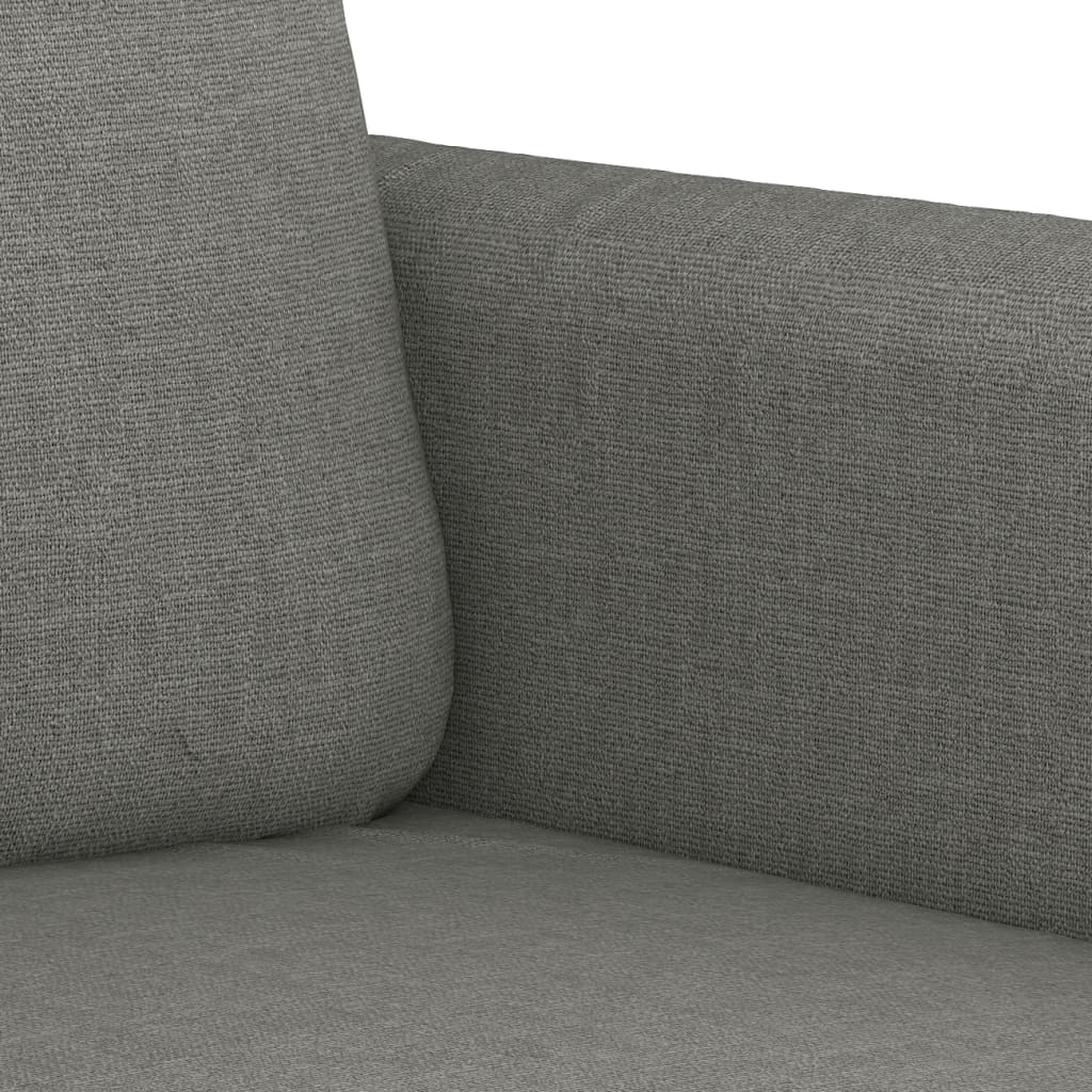 vidaXL 2-местен диван, тъмносив, 140 см, плат