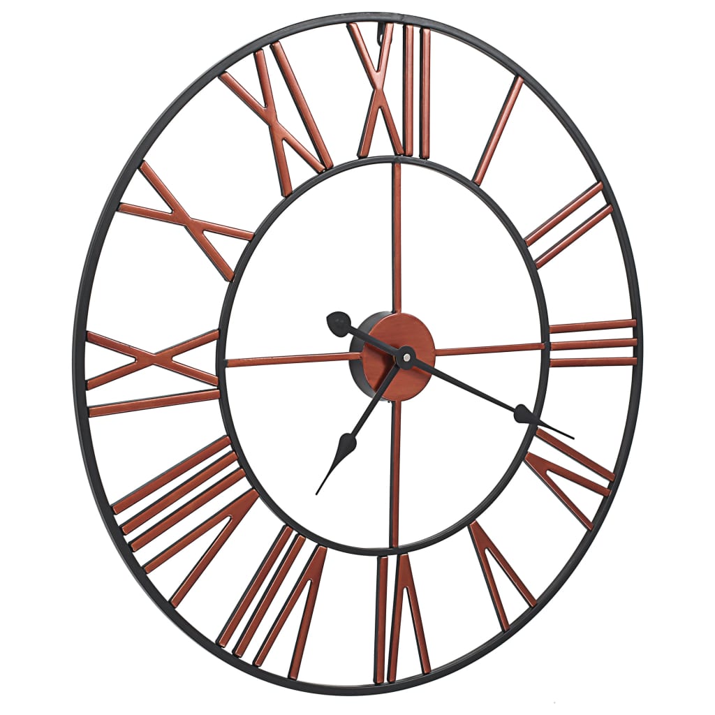 vidaXL Стенен часовник, метал, 58 см, червен
