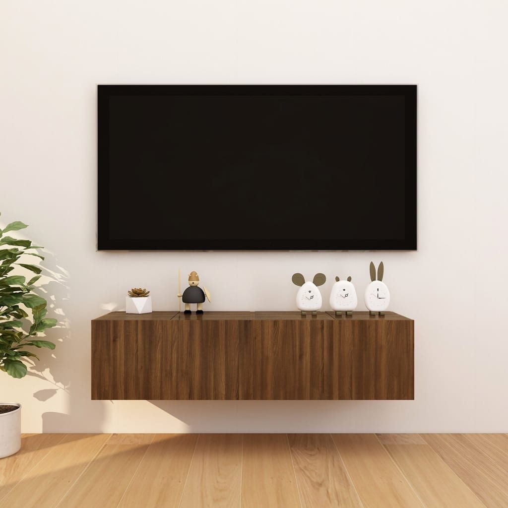 vidaXL Стенни ТВ шкафове, 4 бр, кафяв дъб, 30,5x30x30 см