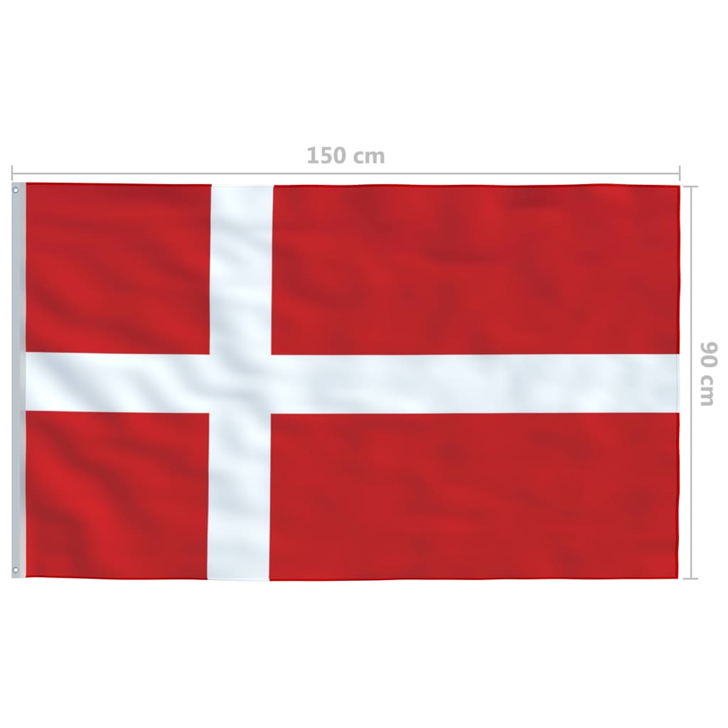 vidaXL Флаг на Дания и алуминиев флагщок, 6,2 м